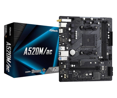 Asrock A520M/ac DDR4 AMD AM4 mATX Motherboard