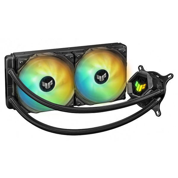 TUF Gaming LC 240 ARGB AIO Liquid CPU Cooler with Aura Sync and Dual TUF Gaming 120 mm ARGB Radiator Fans