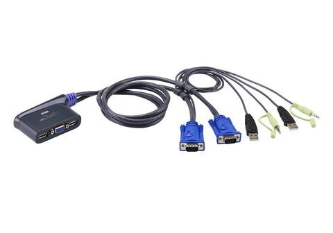 Aten CS62U 2-Port USB VGA/Audio Cable KVM Switch 1.8 metre