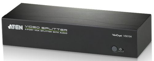 Aten VS0104 4 Port VGA Splitter with Audio, 450MHz,  1920x1440, 65m booster