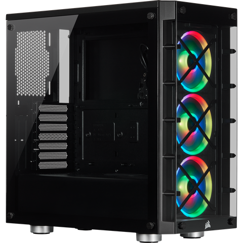 iCUE 465X RGB Tempered Glass Mid-Tower ATX Smart Case - Black / White