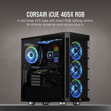 iCUE 465X RGB Tempered Glass Mid-Tower ATX Smart Case - Black / White