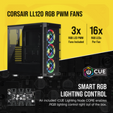 iCUE 465X RGB Tempered Glass Mid-Tower ATX Smart Case - Black / White