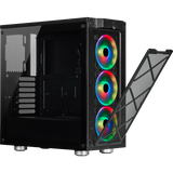 iCUE 465X RGB Tempered Glass Mid-Tower ATX Smart Case - Black / White