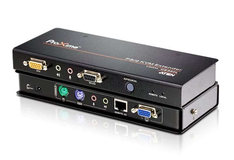 Aten CE350 PS/2 KVM Extender. Audio enabled. RS232 enabled. VGA gain control. 1920 x 1200 @ 60Hz (30 m);1600x1200@60Hz (150m)