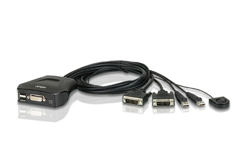 Aten CS22D 2-Port USB 2.0 DVI(SL) Cable KVMP. Cable length: 1.2m. (No Hot Key)