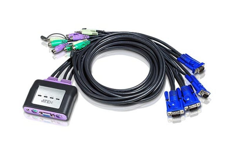 Aten CS64A 4-port PS/2 Cable KVM. Cable length: 1.8m. Audio enabled.