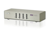 Aten CS74U 4-port USB KVM with 2x1.2m and 2x1.8m USB KVM cable. Audio enabled. (Push button only)