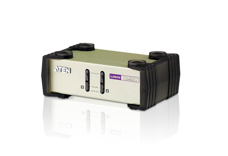 Aten CS82U 2-Port PS/2-USB KVM with 2x1.2m PS2+USB KVM cable. (Hot key & push button)