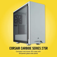 Carbide Series 275R Mid-Tower Gaming Case — White Tempered Glass