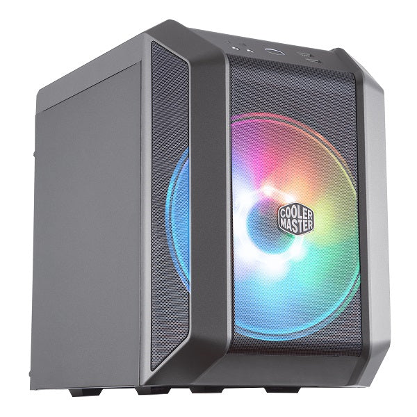 H100 Compact mITX Mesh Case with 200mm ARGB Fan and Built-In Handle