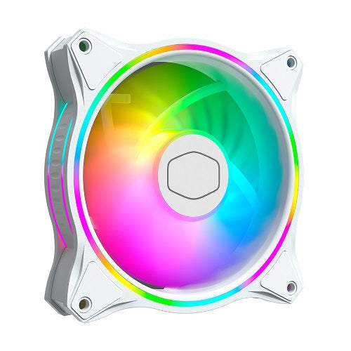 Masterfan MF120 HALO Dual Loop ARGB 120mm PWM Fan 3-Pack - White Edition