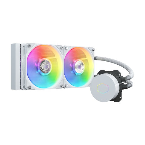 Masterliquid ML240L V2 ARGB Liquid CPU Cooler with Dual SickleFlow 120 ARGB Fans - WHITE