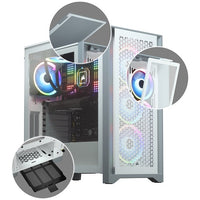4000D AIRFLOW Tempered Glass Mid-Tower ATX Case with 2*120mm Fans - White