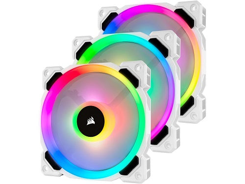 LL120 RGB 120mm Dual Light Loop White RGB LED PWM Fan Triple Pack w/ Lighting Node PRO