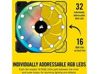 LL140 RGB 140mm Dual Light Loop RGB LED PWM Fan — 2 Fan Pack with Lighting Node PRO
