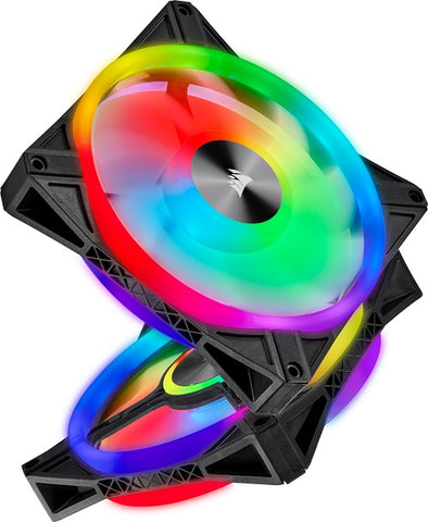 QL Series, QL140 RGB, 140mm RGB LED Fan, Dual Pack with Lighting Node CORE