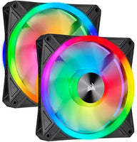 QL Series, QL140 RGB, 140mm RGB LED Fan, Dual Pack with Lighting Node CORE