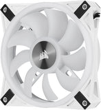 QL Series, White QL120 RGB, 120mm RGB LED Fan, Triple Pack with Lighting Node CORE