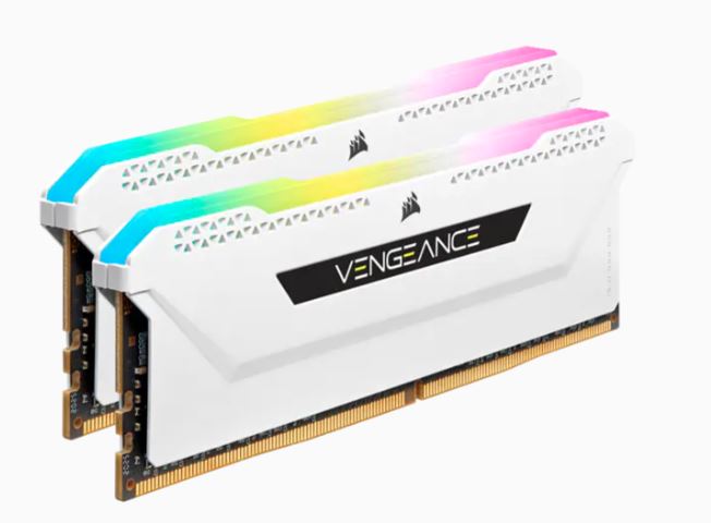 Corsair VENGEANCE RGB PRO SL 32GB (2x16GB) DDR4 DRAM 3200MHz C16 Memory Kit - White