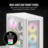 Corsair iCUE 4000D RGB AIRFLOW Mid-Tower ATX Case w/3*AF120 RGB ELITE Fans, iCUE Lighting Node PRO Controller