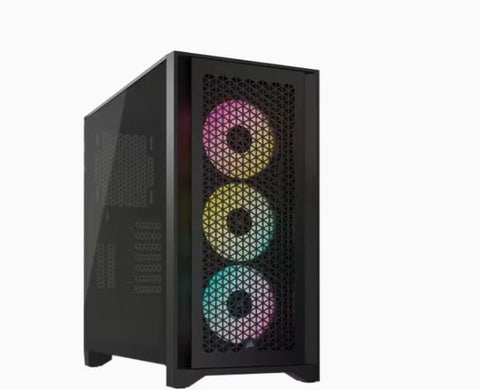 Corsair iCUE 4000D RGB AIRFLOW Mid-Tower ATX Case w/3*AF120 RGB ELITE Fans, iCUE Lighting Node PRO Controller