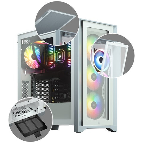 Corsair iCUE 4000X RGB Tempered Glass Mid-Tower ATX Case with 3*RGB 120mm Fans