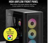 Corsair iCUE 5000D RGB AIRFLOW Mid-Tower ATX Case w/3*AF120 RGB ELITE Fans, iCUE Lighting Node PRO Controller