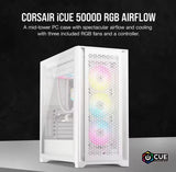 Corsair iCUE 5000D RGB AIRFLOW Mid-Tower ATX Case w/3*AF120 RGB ELITE Fans, iCUE Lighting Node PRO Controller