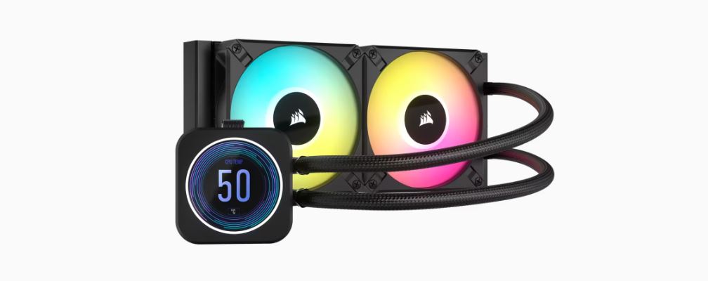 Corsair iCUE H100i ELITE LCD XT Display 240mm RGB Liquid CPU Cooler - Black