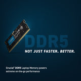 Crucial CT8G48C40S5 DDR5-4800M CL40 SODIMM Laptop RAM Memory - 8GB