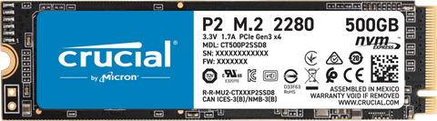 Crucial P2 3D NAND NVMe PCIe M.2 SSD | 250GB | 500GB | 1TB | 2TB