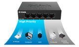 D-Link DGS-105GL 5-Port Gigabit Metal Unmanaged Desktop Switch