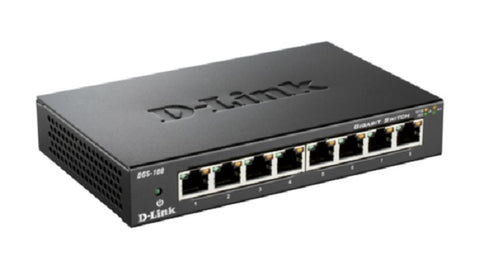 Gigabit Unmanaged Desktop Metal Switch | 8-Port | DGS-108