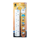 DE 284 LED 4 Way Socket Strip With Surge 6M