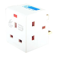 DE 290 3 Way Multi Adaptor With Neon