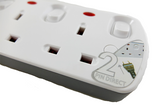 DE 293 3 Way Elegant Socket Strip With Surge Protector 2 Meter