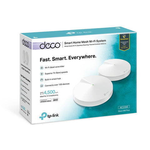 Deco M9 Plus AC2200 Smart Home Mesh Wi-Fi System 2 Pack