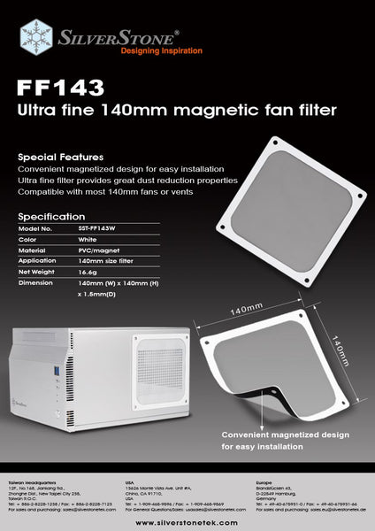 SILVERSTONE 14CM FAN FILTER, BLACK