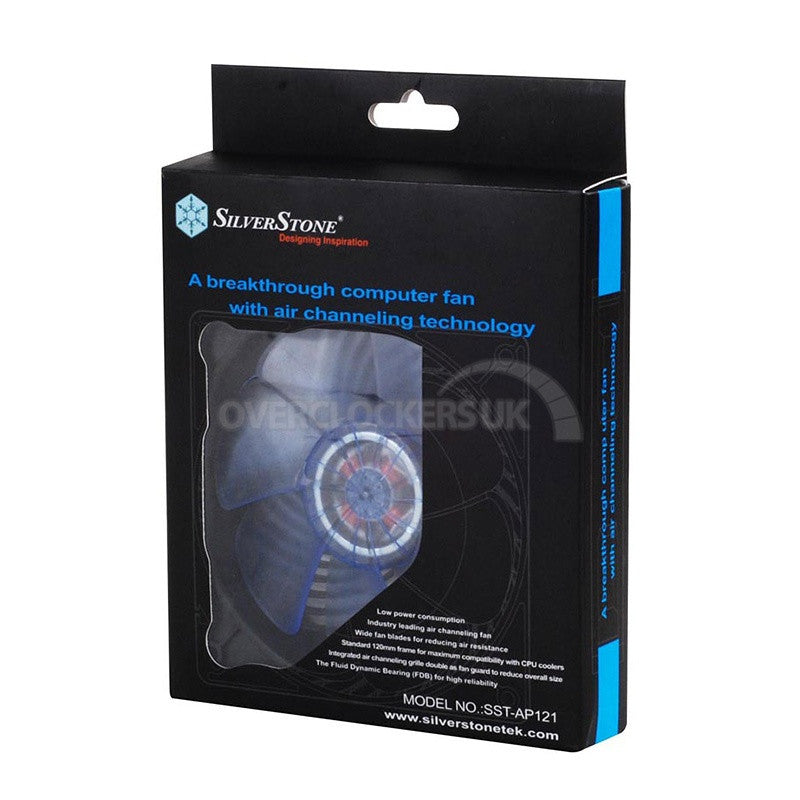 SILVERSTONE AIR PENETRATOR (Transparent blue UV fan blades, black frame)