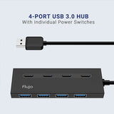 Flujo 4 Port USB 3.0 Gen 1 Hub with Power Switches | AH56 | Black