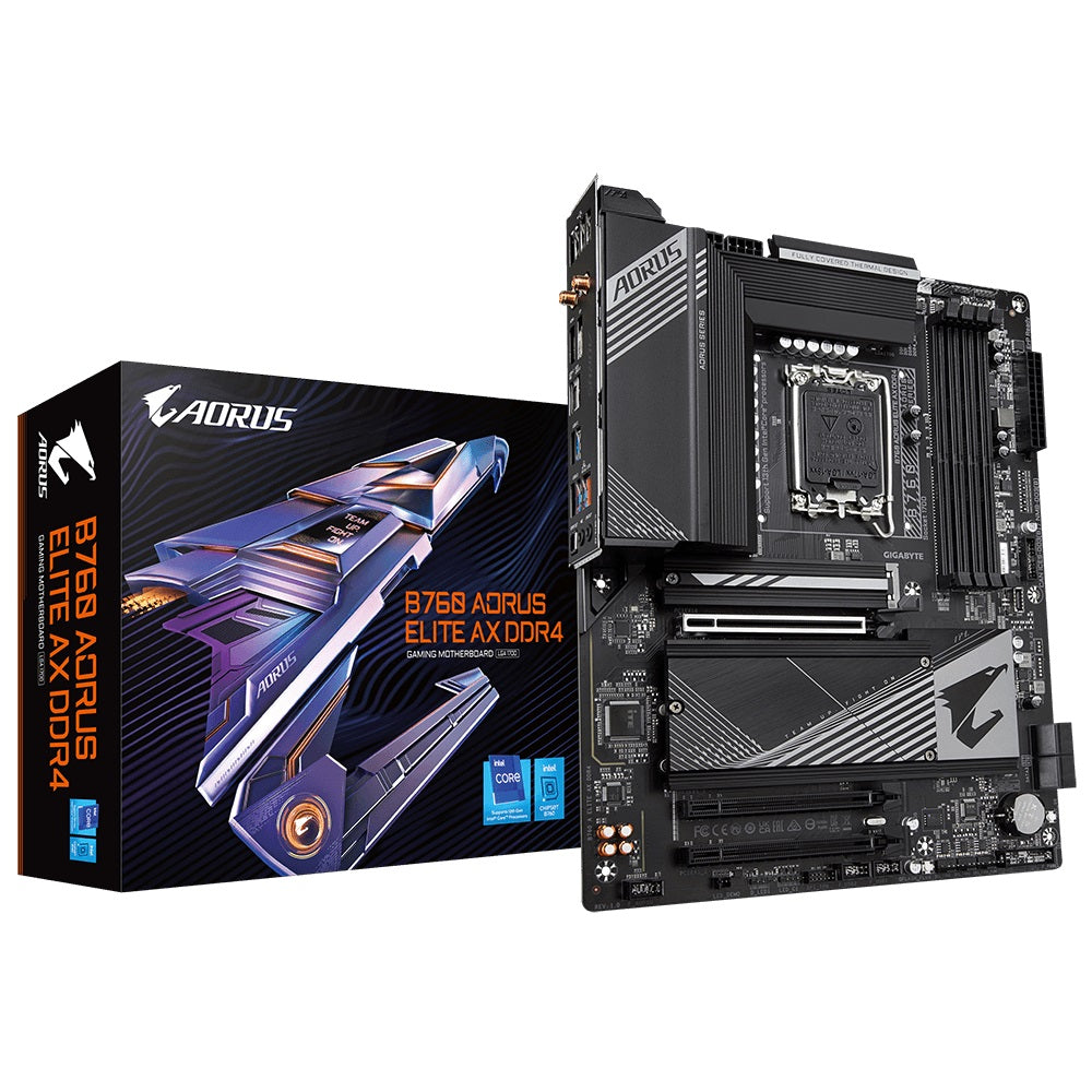 Gigabyte B760 Aorus Elite AX DDR4 LGA1700 mATX Motherboard for Intel 13th/12th Gen Processors