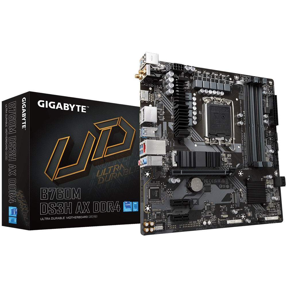 Gigabyte B760M DS3H AX DDR4 LGA1700 mATX Motherboard for Intel 13th/12th Gen Processors