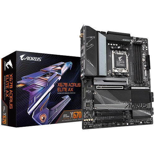 Gigabyte X670 AORUS ELITE AX AMD Socket AM5 ATX Motherboard for AMD Ryzen 7000 Series Processors
