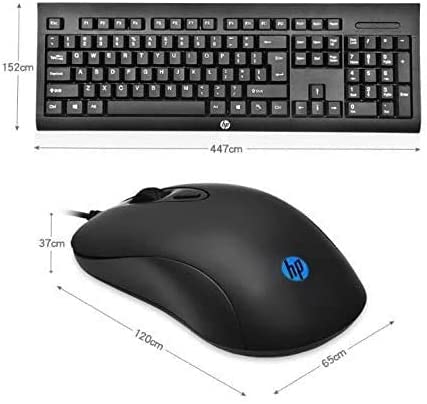 KM100 Wired USB Keyboard and Optical Mouse Combo - Black