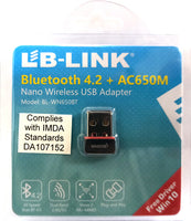 BL-WN650BT Bluetooth 4.2 + Dual-Band AC650M Nano Wireless USB Adapter