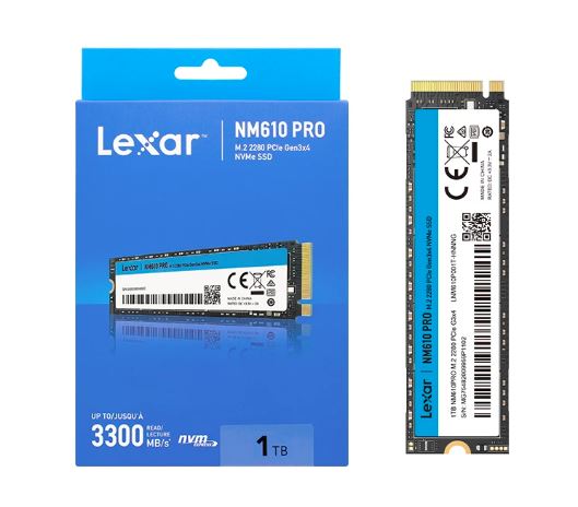 Lexar NM610 PRO M.2 PCIe NVMe 2280 Gen3 SSD