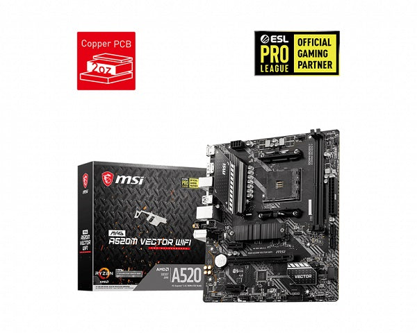 MAG A520M Vector WiFi AMD Socket AM4 mATX Motherboard