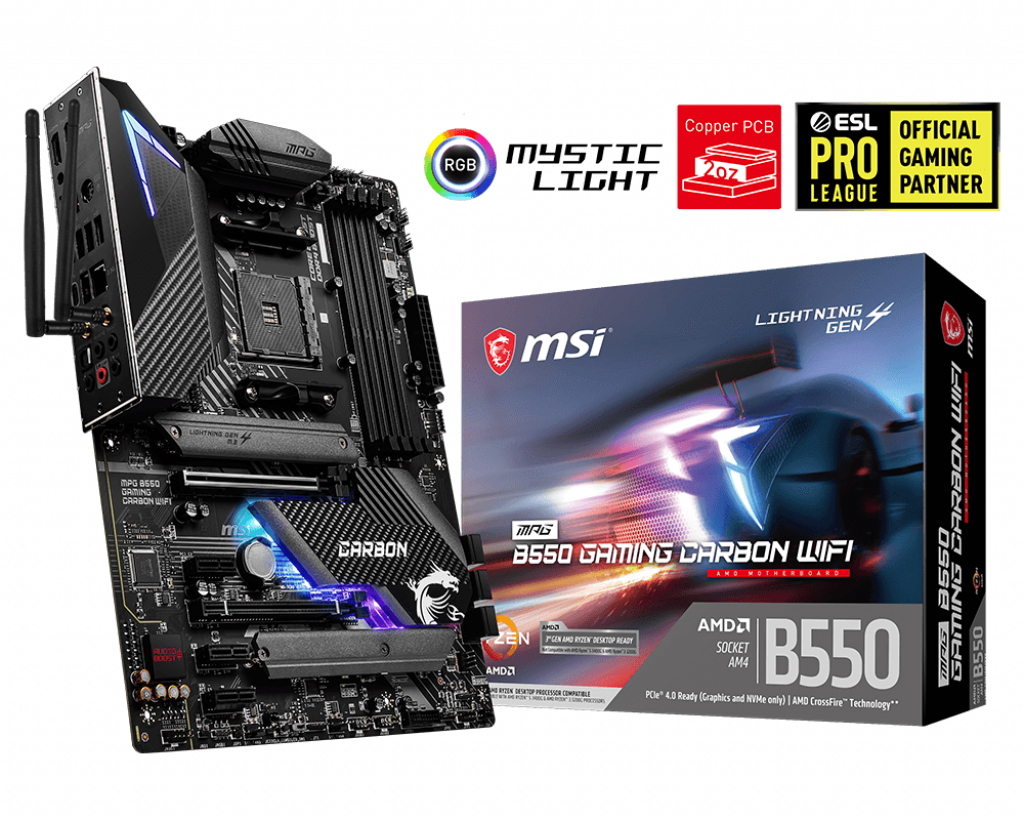 MPG B550 GAMING CARBON WIFI AMD Socket AM4 ATX Motherboard