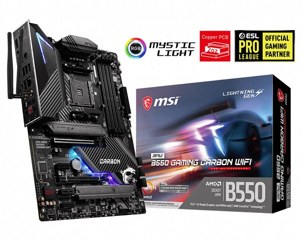 MPG B550 GAMING CARBON WIFI AMD Socket AM4 ATX Motherboard